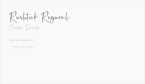 Rushtick Regural Business Card