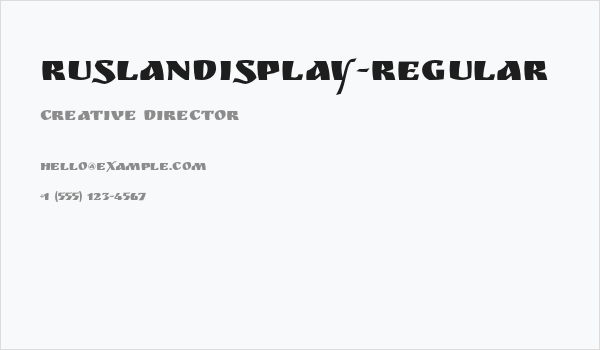 RuslanDisplay-Regular Business Card