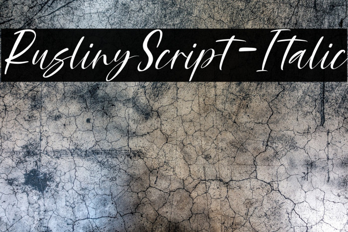 RuslinyScript-Italic Example 1