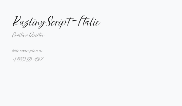 RuslinyScript-Italic Business Card