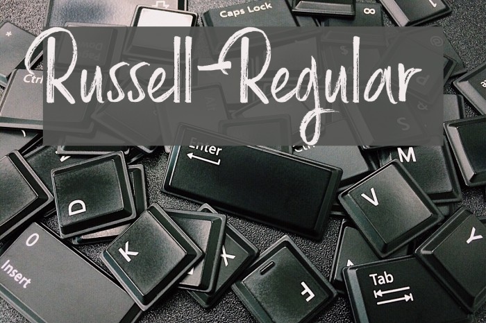 Russell-Regular Font examples