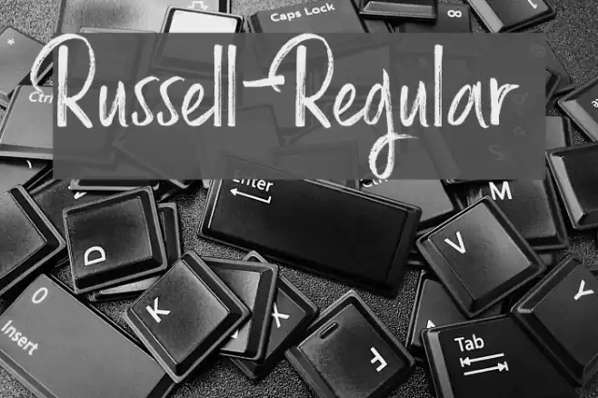 Russell-Regular Font examples