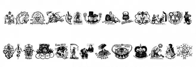Russian Criminal Tattoos Fonte MAIÚSCULAS
