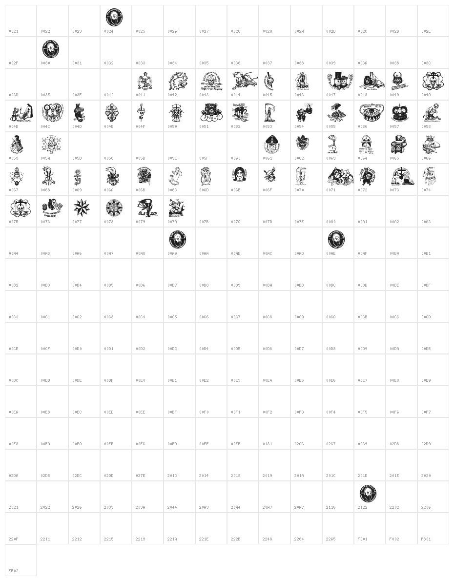 Russian Criminal Tattoos Character Map