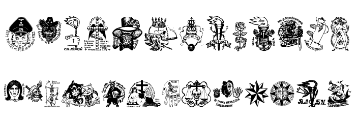 Russian Criminal Tattoos Font LOWERCASE