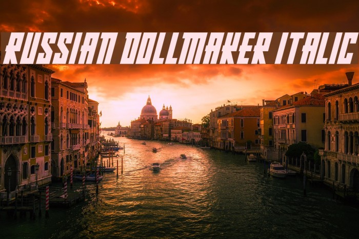 Russian Dollmaker Italic Font examples