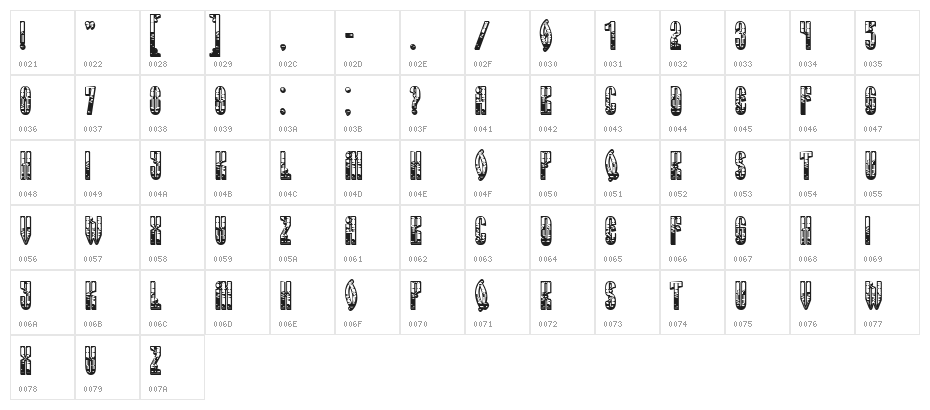 Russian Land Old  Regular Character Map