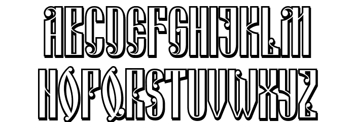 Russian Land Shadow Regular Font LOWERCASE