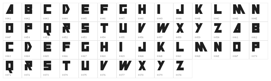 Russian Regular Character Map