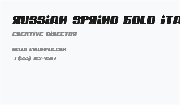 Russian Spring Bold Italic Business Card