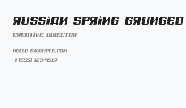Russian Spring Grunged Italic Business Card