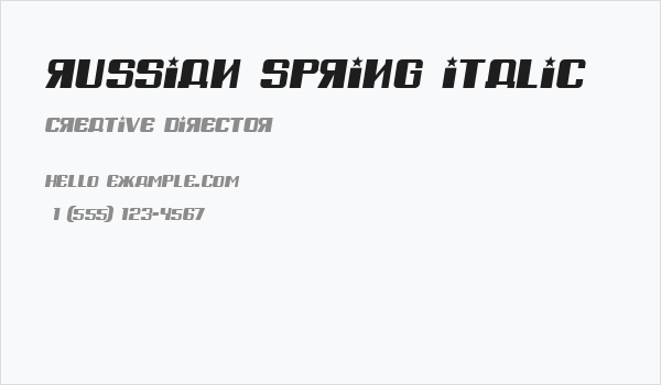 Russian Spring Italic Business Card