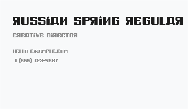 Russian Spring Regular Business Card