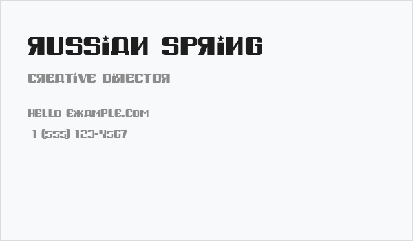 Russian Spring Business Card