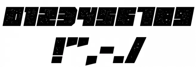 Russiano Grunged Italic Font OTHER CHARS