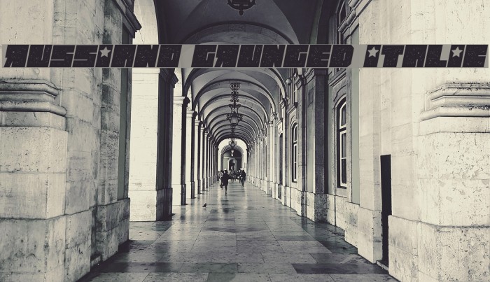 Russiano Grunged Italic Example 2