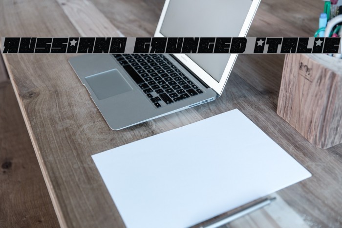 Russiano Grunged Italic Example 3