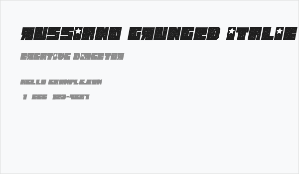 Russiano Grunged Italic Business Card