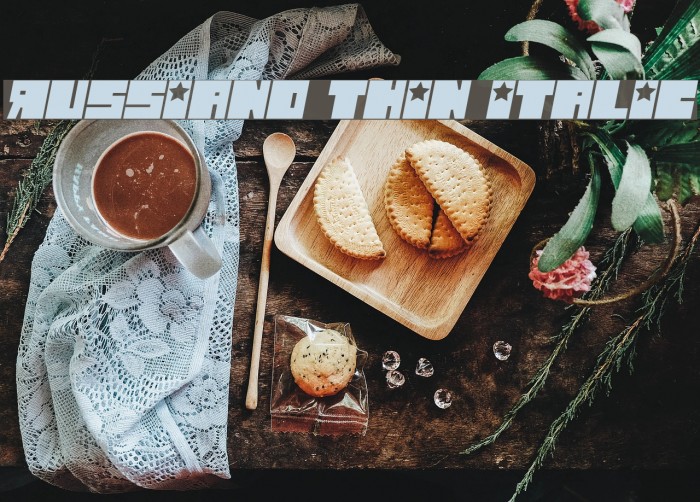 Russiano Thin Italic Font examples