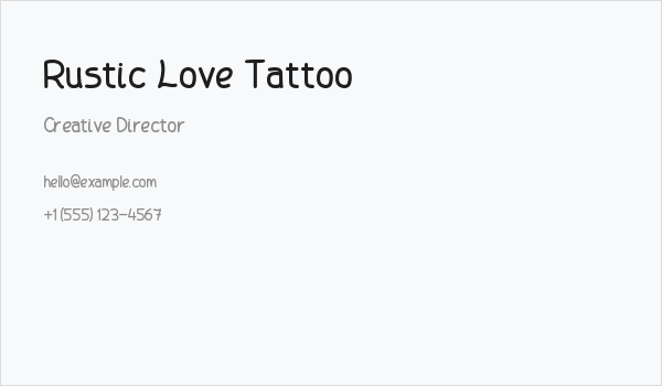 Rustic Love Tattoo Business Card