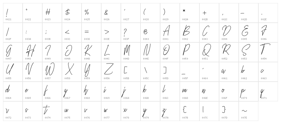 Rustic Towns Regular Character Map