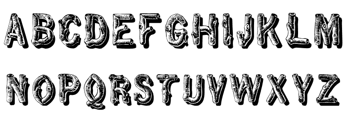 RusticBlackShadow Font LOWERCASE