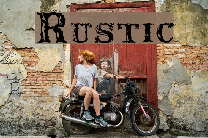 Rustic Font examples
