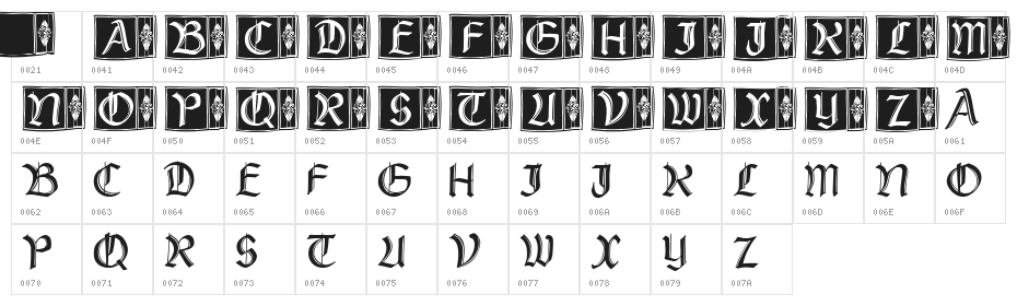 Rustick_Capitals Character Map