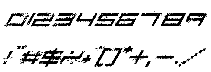 Rusting Robotica Italic Font OTHER CHARS
