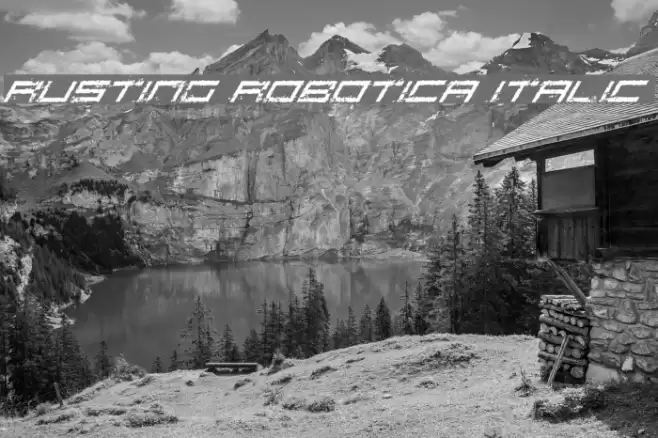 Rusting Robotica Italic Font examples