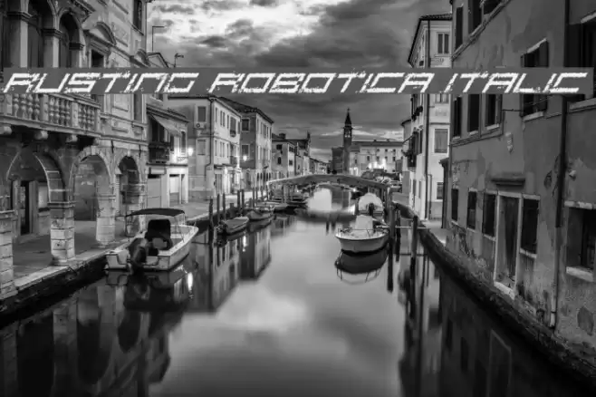 Rusting Robotica Italic Font examples