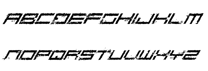 Rusting Robotica Italic Font LOWERCASE