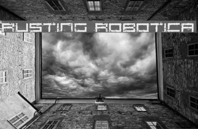 Rusting Robotica Font examples
