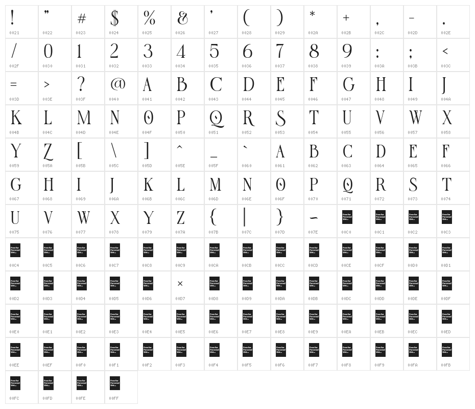RustlerBarter-Regular Character Map