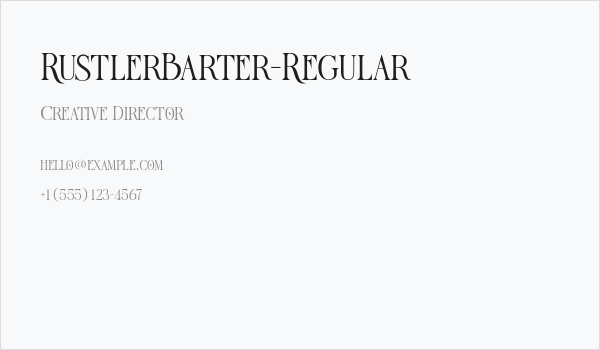 RustlerBarter-Regular Business Card