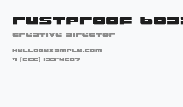 Rustproof Body Business Card