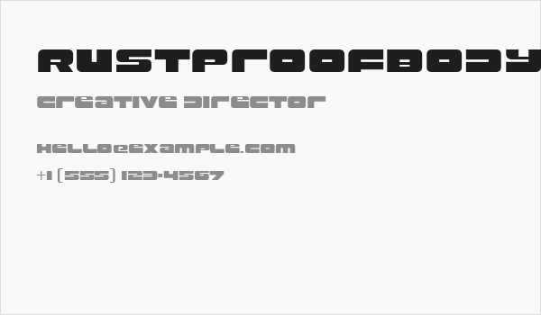 RustproofBody-Regular Business Card