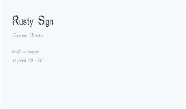 Rusty Sign Business Card