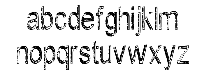 Rusty Sign Schriftart Kleinbuchstaben