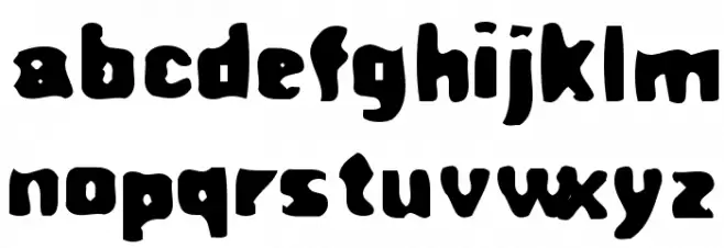 Rusty Schriftart Kleinbuchstaben