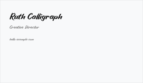 Ruth Calligraph Business Card