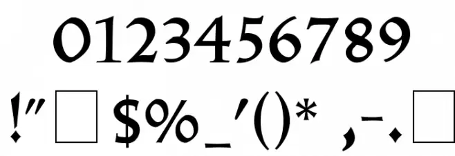 Ruth Fancy フォント その他の文字