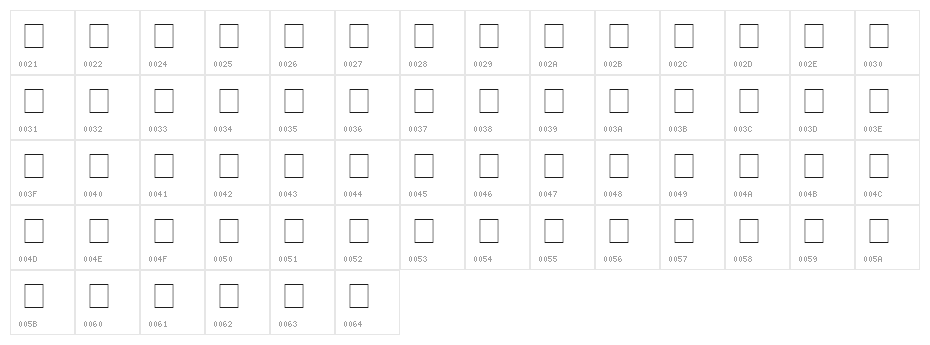 Ruth Fancy Character Map