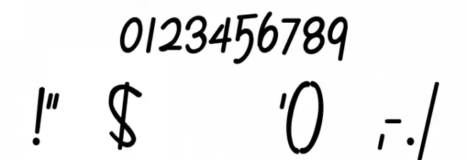 Ruth Script Font OTHER CHARS