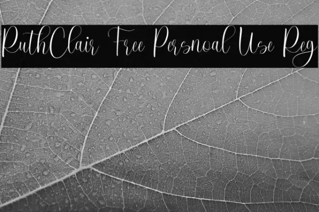 RuthClair Free Persnoal Use Reg Font examples