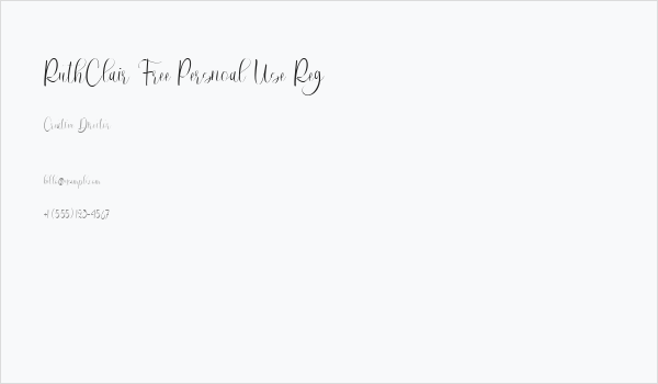 RuthClair Free Persnoal Use Reg Business Card