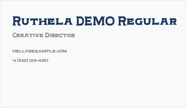 Ruthela DEMO Regular Business Card
