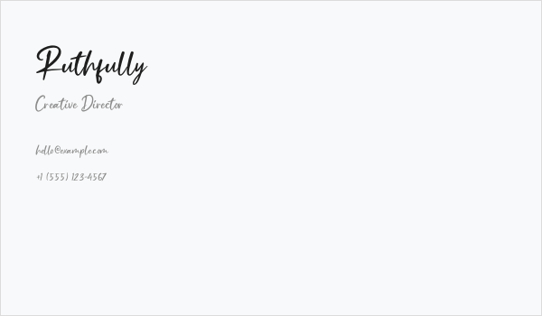 Ruthfully Business Card