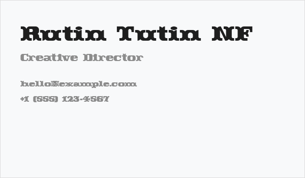Rutin Tutin NF Business Card