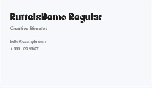 RuttelsDemo-Regular Business Card